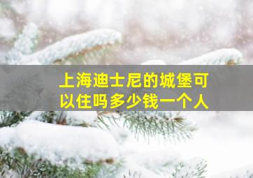 上海迪士尼的城堡可以住吗多少钱一个人