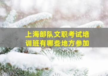 上海部队文职考试培训班有哪些地方参加