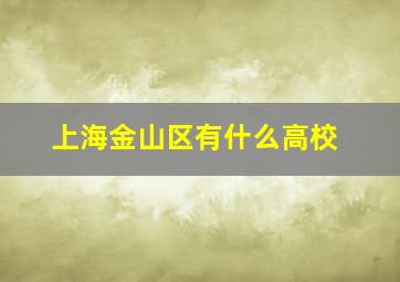 上海金山区有什么高校