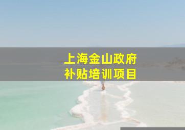 上海金山政府补贴培训项目