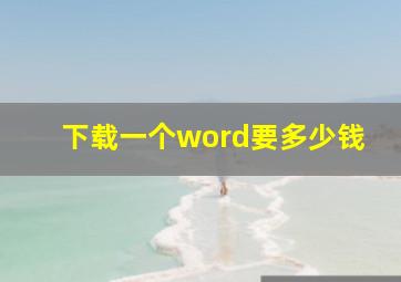 下载一个word要多少钱