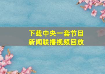 下载中央一套节目新闻联播视频回放