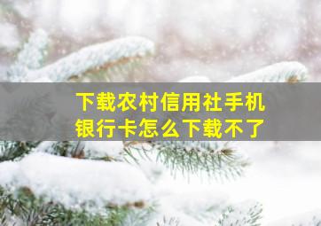 下载农村信用社手机银行卡怎么下载不了