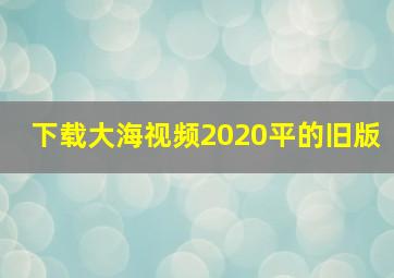 下载大海视频2020平的旧版