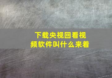 下载央视回看视频软件叫什么来着