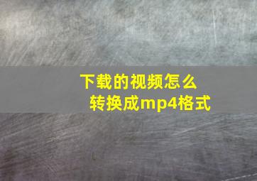 下载的视频怎么转换成mp4格式