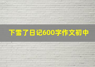 下雪了日记600字作文初中