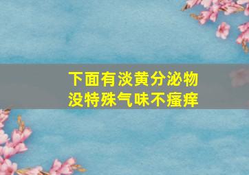 下面有淡黄分泌物没特殊气味不瘙痒