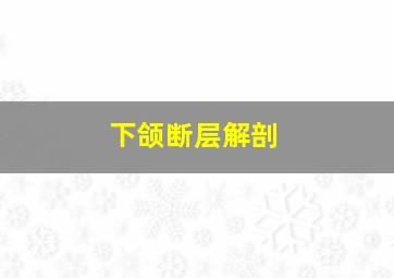 下颌断层解剖