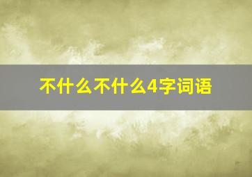 不什么不什么4字词语