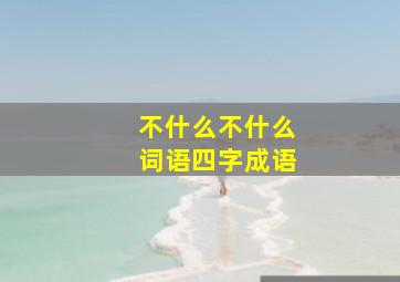 不什么不什么词语四字成语