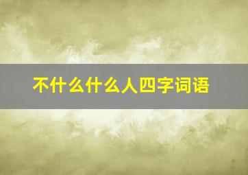 不什么什么人四字词语