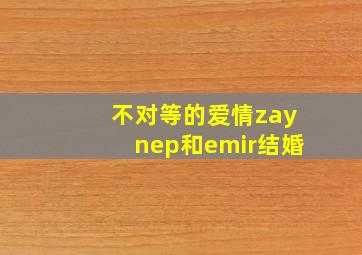 不对等的爱情zaynep和emir结婚