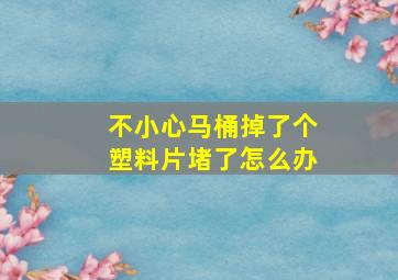 不小心马桶掉了个塑料片堵了怎么办