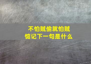 不怕贼偷就怕贼惦记下一句是什么