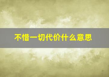 不惜一切代价什么意思