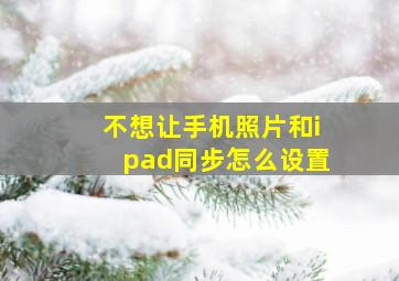 不想让手机照片和ipad同步怎么设置