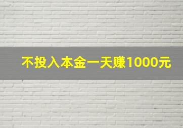 不投入本金一天赚1000元