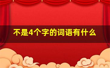 不是4个字的词语有什么