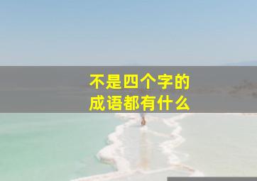 不是四个字的成语都有什么