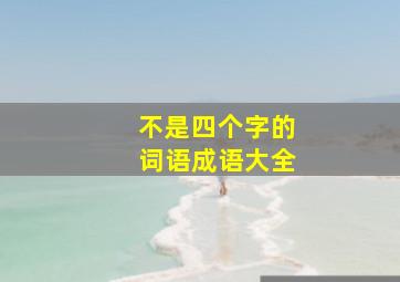 不是四个字的词语成语大全