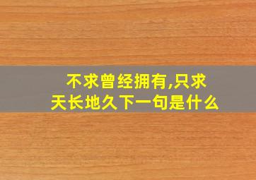 不求曾经拥有,只求天长地久下一句是什么