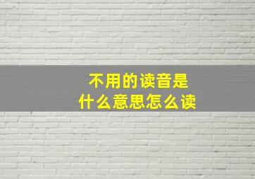 不用的读音是什么意思怎么读