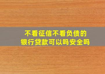 不看征信不看负债的银行贷款可以吗安全吗