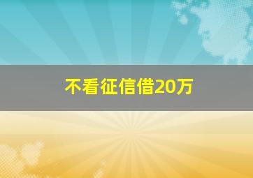 不看征信借20万