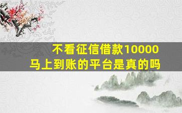 不看征信借款10000马上到账的平台是真的吗