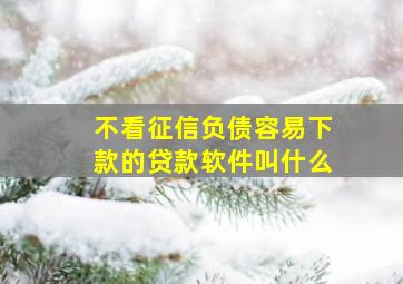 不看征信负债容易下款的贷款软件叫什么