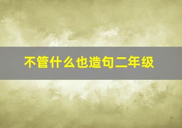 不管什么也造句二年级