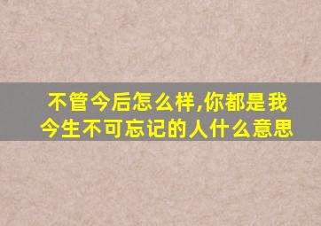 不管今后怎么样,你都是我今生不可忘记的人什么意思