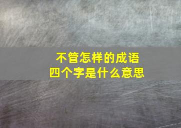 不管怎样的成语四个字是什么意思