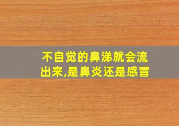 不自觉的鼻涕就会流出来,是鼻炎还是感冒