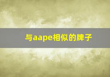 与aape相似的牌子