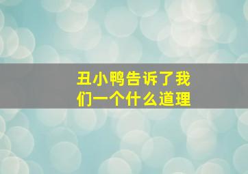 丑小鸭告诉了我们一个什么道理