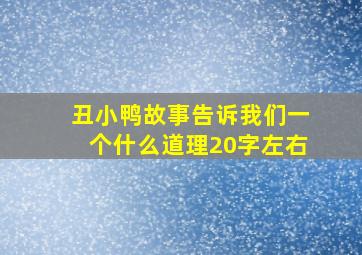 丑小鸭故事告诉我们一个什么道理20字左右