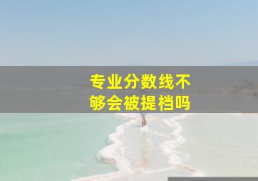 专业分数线不够会被提档吗