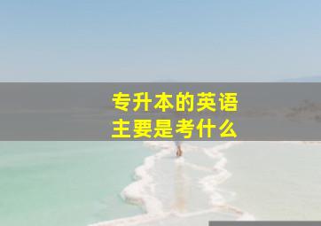 专升本的英语主要是考什么