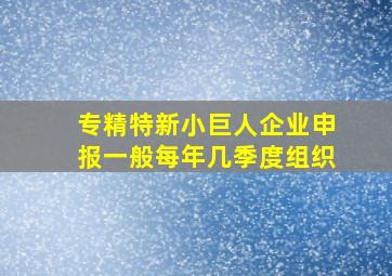 专精特新小巨人企业申报一般每年几季度组织