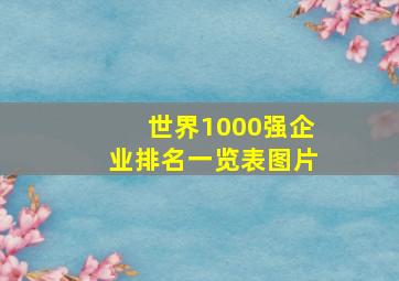 世界1000强企业排名一览表图片