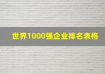 世界1000强企业排名表格