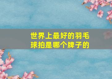 世界上最好的羽毛球拍是哪个牌子的