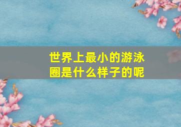 世界上最小的游泳圈是什么样子的呢