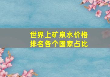 世界上矿泉水价格排名各个国家占比