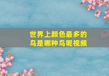 世界上颜色最多的鸟是哪种鸟呢视频