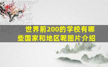 世界前200的学校有哪些国家和地区呢图片介绍