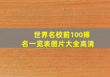 世界名校前100排名一览表图片大全高清