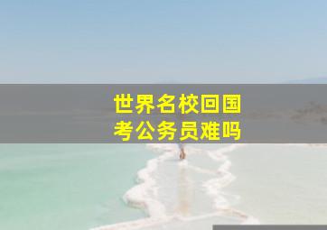 世界名校回国考公务员难吗